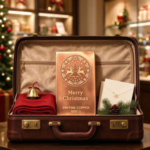 Nouvelle conception, plaque de Noël en cuivre pur à 99,9 % de 1 kg avec motif de renne et d'arbre gravé au laser - Product Image 4