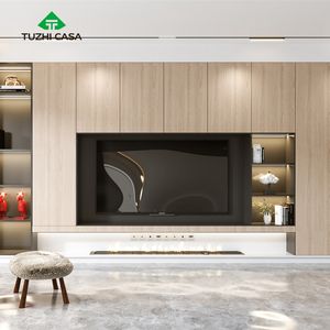 Cheminée <span class=keywords><strong>en</strong></span> contreplaqué, design moderne et simple, meuble de vitrine de télévision <span class=keywords><strong>en</strong></span> <span class=keywords><strong>marbre</strong></span> dissimulé - Product Image 5