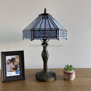 Lámpara Tiffany de Vidrio de 12 Pulgadas con Diseño Europeo, Base Pequeña de Resina, Decoración de Iluminación para Comedor y Dormitorio, Suministro Directo de Fábrica China - Product Image 4