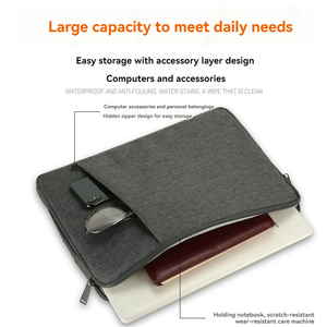 Venta al por mayor de gran capacidad impermeable a prueba de golpes bolsa de ordenador portátil engrosada de poliéster de felpa bolsa de la tableta de varios tamaños <span class=keywords><strong>forro</strong></span> del ordenador portátil - Product Image 4