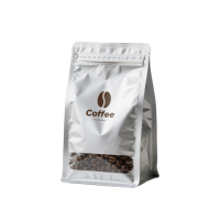 Sacs à café en aluminium argenté avec valve et fenêtre refermables pour grains de café, sucre et collations