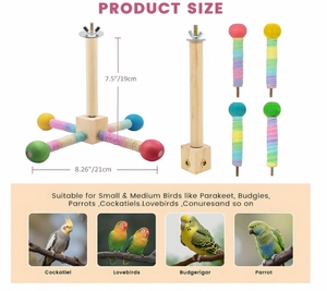ของเล่นสำหรับสัตว์เลี้ยงแบบโต้ตอบและเคลื่อนไหวได้สำหรับนกแก้วธรรมชาติกิจกรรมแกว่งเชือกของเล่นแบบสะพานนกปีนเขา - Product Image 2