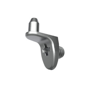 Supporto per mensola con perno. Zamak. Nichelato. Filo di legno. - Product Image 1