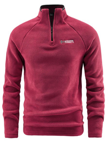 Gilet pull en polaire vert armée autrichien pour hommes, chemise décontractée de couleur unie à col montant et à manches longues (norme norvégienne) - Product Image 2
