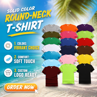 180G Polyester/Katoen Zomer T-shirt met Ronde Hals Effen Kleur Klasuniform Werkkleding Anti-Pilling Polyester/Katoen Heren T-shirts