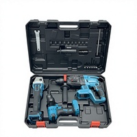 Perceuse sans fil 4-en-1 alimentée par batterie au lithium, clé à main en fer, boîte à outils, coffret rigide, outils OEM en acier au chrome-vanadium