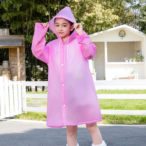 도매 레인웨어 재사용 어린이 하이 퀄리티 사용자 정의 로고 아이 긴 페바 비옷 - Product Image 1