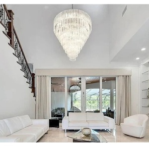 <span class=keywords><strong>Giovanni</strong></span> lampadario rotondo a strati di vetro altezza soffitto illuminazione decorativa a sospensione per ingresso e soggiorno E26 Base lampadina - Product Image 3