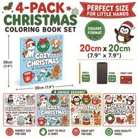 Livre de coloriage sur le thème de Noël, 24 pages, papier épais, motifs mignons, design audacieux et facile, pour adultes, adolescents et enfants, livre de dessin de Noël confortable