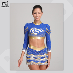 ชุดเชียร์ลีดเดอร์เด็กแบบสั่งทำขายส่ง ชุดยูนิฟอร์มเชียร์ลีดเดอร์ผ้าสแปนเด็กซ์ - Product Image 2