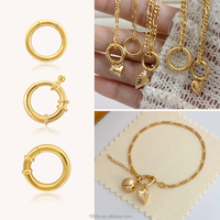 Fermoirs ronds en or massif 18 carats pour colliers, bracelets et boucles d'oreilles – Accessoires de bijouterie en or véritable pour la création de bijoux permanents – Vente en gros