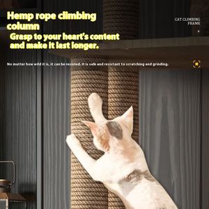 Arbre à chat en bois massif de nouveau Style intégré avec villa pour animaux de compagnie et lit maison pour animaux de compagnie - Product Image 4