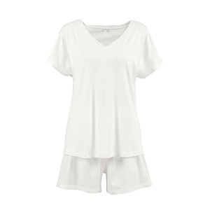Ensemble pyjama deux pièces pour femmes SMOOTH, <span class=keywords><strong>été</strong></span>, ample, confortable, tricot fin, manches courtes, shorts - Nouveauté - Product Image 5