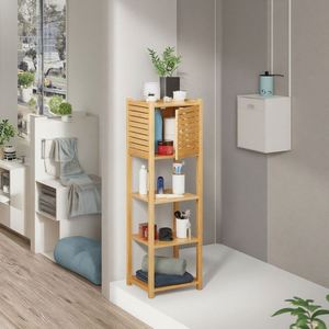 ชั้นวางของไม้ไผ่แบบตั้งพื้นสำหรับห้องครัว ห้องน้ำ ตู้เก็บของมุมบ้าน ชั้นวางของติดประตูสำหรับเก็บเครื่องเทศ - Product Image 2