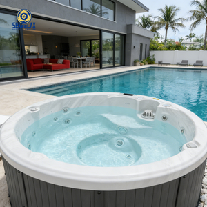 Spas de plein air Jacuzzis avec système Balboa pour <span class=keywords><strong>4</strong></span> <span class=keywords><strong>personnes</strong></span>, baignoire à eau chaude avec jets de massage - Product Image 1