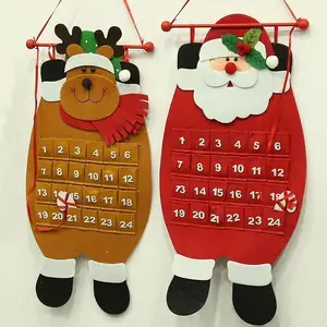 1クリスマスデコレーション立体布アート老人雪だるまエルクカレンダーデコレーション人形カレンダーバッグペンダント