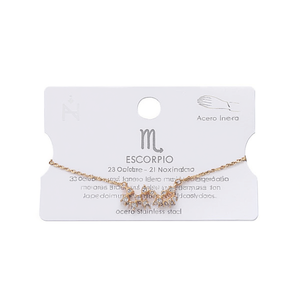 Bracciale in Acciaio Inossidabile con Diamanti Segno Scorpione 12mm Gioielli Zodiacali - Product Image 2