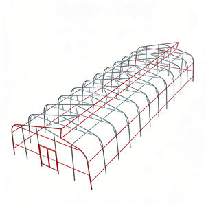 Serre tropicale à simple travée en PE, film 200 microns, tuyau galvanisé 60 mm, fenêtre de toit avec moustiquaire, évacuation de chaleur, installation facile - Product Image 6