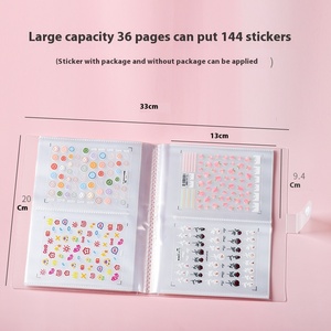 Low Priced 3D Double Sided Square Shape Eco-friendly Plastic Nail <b>Sticker</b> Decal Album <b>Book</b> 80 Slots <b>Collection</b> Nail Art Storage - Product Image 4