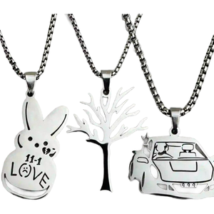 Cadeau de la Saint-Valentin bijoux en acier inoxydable de qualité mignon géométrique ours boîte à boire Xo collier le <span class=keywords><strong>week</strong></span>-<span class=keywords><strong>end</strong></span> cadeaux pour femmes hommes - Product Image 1