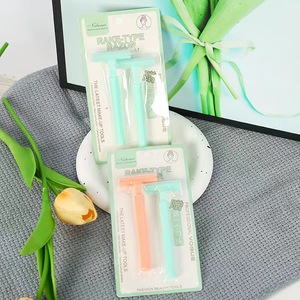 Rasoir épilatoire type râteau pour aisselles, jambes et zone pubienne, format voyage, lame jetable en acier inoxydable, manche en plastique, assortiment - Product Image 2