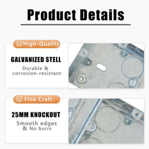 中国卸売3x6 0.6mm ~ 1.2mm厚さ英国標準バックスイッチソケットボックス - Product Image 3