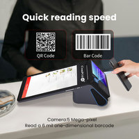 Terminal POS Portátil Android 14.0 para Pagos Móviles con Impresora, Escaneo NFC, Pantalla LCD Dual, Caja Registradora Portátil
