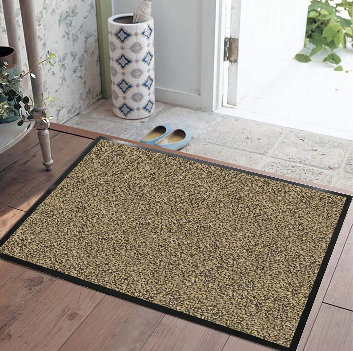 100% polypropylène coupe pile entrée tapis d'entrée personnalisé intérieur extérieur sol maison tapis de porte avec support TPE