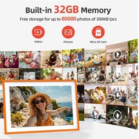 Marco de Fotos Digital HD de 15.6 Pulgadas con Pantalla Táctil IPS y WiFi, Compatible con MP4/MP3, Decoración del Hogar y Montaje en Pared