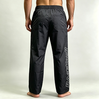 Pantalon décontracté évasé anti-boulochage pour homme, taille élastique, en tissu peigné 220 grammes, coupe ample, délavé à l'acide, léger et infroissable