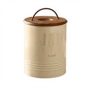 Recipiente de Metal decorativo para cocina casera, recipiente redondo de Metal con acabado recubierto de polvo de diseño elegante para azúcar y café - Product Image 1
