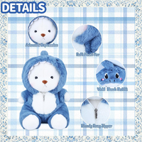 Peluche Ours en Peluche Mignon et Amusant de Haute Qualité avec Vêtements de Requin Bleu Amovibles, Jouet d'Éveil Émotionnel pour Enfants, Idéal comme Cadeau