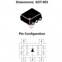 Diode TVS à faible capacité Leiditech ULC0504T5Q SOT-553 4A 0,5pF pour l'électronique grand public et les équipements de communication