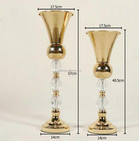 Vente d'usine De Luxe En Métal Doré Table De Mariage Fleur Stand Grand Vase En Fer Pièce Maîtresse De Haute Qualité Fashional Fleur Artificielle