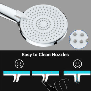 Juego de <span class=keywords><strong>Ducha</strong></span> Manual de Alta Presión con 3 Modos de Ahorro de Agua, <span class=keywords><strong>Ducha</strong></span> Manual Cromada de ABS con <span class=keywords><strong>Soporte</strong></span> Adhesivo para Baño - Product Image 4
