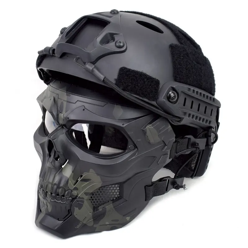 YAKEDA पेंटबॉल सीएस Airsoft मास्क शूटिंग चश्में कंकाल पूरा चेहरा नकाब सामरिक खोपड़ी मुखौटा के लिए फास्ट हेलमेट