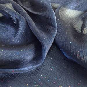 花柄プリント厚手トルコ産クリスタルホワイトポリエステルオーガンザウェディングドレスシルクブロケード刺繍生地 - Product Image 6