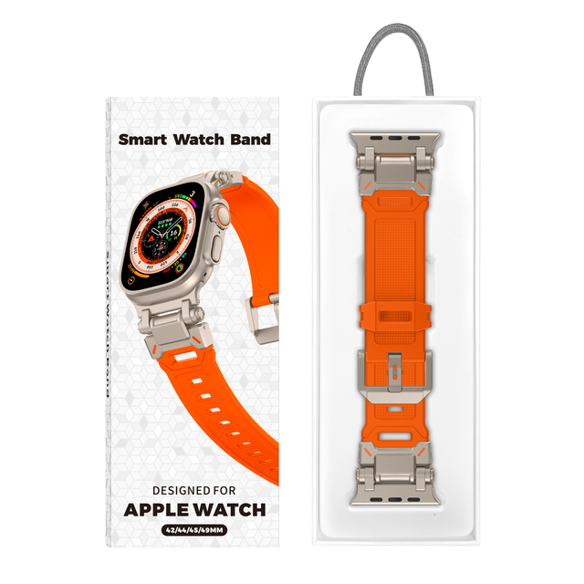 CM TPU Sport Strap for Apple Watch 9 45mm Ultra 2 49MM 44mm 42mm, Titanium Color Silicone Watch Band for IWatch 10