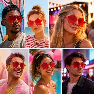 Party Sunglasses for Women and Men Colorful Rimless Sun <b>Glasses</b> for Festival Rave Concert Beach Holiday - Product Image 5