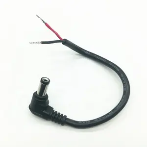 Factory Price Black 20AWG 2464 Wire Gauge right angle 90 degree 5.5 2.1mm Dc 24v Dc Power Cable