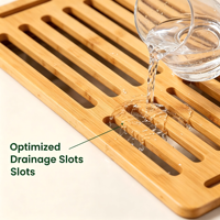 Égouttoir à vaisselle mural pliable en bambou, capacité 55 lb, gain de place, pour cuisine, à poser au-dessus de l'évier, avec plateaux de séchage et organisateur