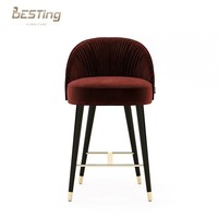 Tabouret de bar simple et moderne pour la maison, mobilier décontracté pour café, chaise haute personnalisée faite à la main, tabouret de bar moderne en velours