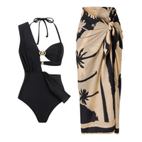 Maillot de bain trois pièces personnalisé JSN avec design évidé Vêtements de plage pour dames Col en V pour maillots de bain Bikinis