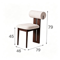 Fauteuil de salle à manger moderne en bois avec revêtement en cuir artificiel, design durable et écologique