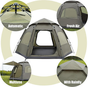 Fábrica 2/3/4 personas familia senderismo y viaje tienda de campaña instantánea emergente impermeable tienda de tela Oxford con 2 puertas de fácil configuración - Product Image 4