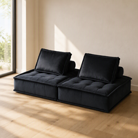 Canapé modulaire Chesterfield de luxe, éponge haute densité, velours multicolores, assemblage flexible, utilisation en appartement