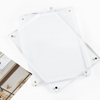 Cadre photo magnétique transparent en acrylique, bloc d'affichage de photos en pouces, support de bureau pour étagère, cadre photo épais double face