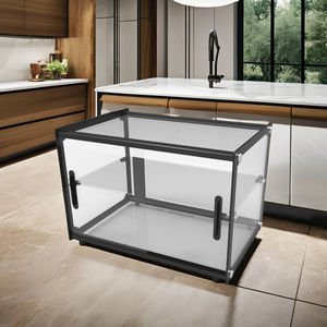 Bolo exibição Comercial Catering Vitrine De Vidro Quadrado De Quatro Lados Safe Glass Food Display Case Ambiente Seco Refrigerador - Product Image 2