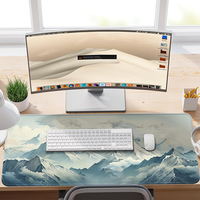 Grand tapis de souris de jeu personnalisé Mountain Base en caoutchouc blanche antidérapante avec bords cousus Tapis de souris étanche pour clavier d'ordinateur