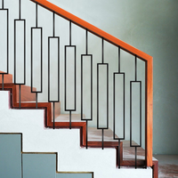 Balustres rectangulaires en fer forgé |   Rampe d'escalier moderne, garde-corps de balcon, clôture de sécurité extérieure pour villa